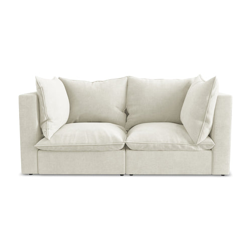 LaMiaSofa Tweezits modulaire bank Ravenna - textuurstof - beige - 180x90x77
