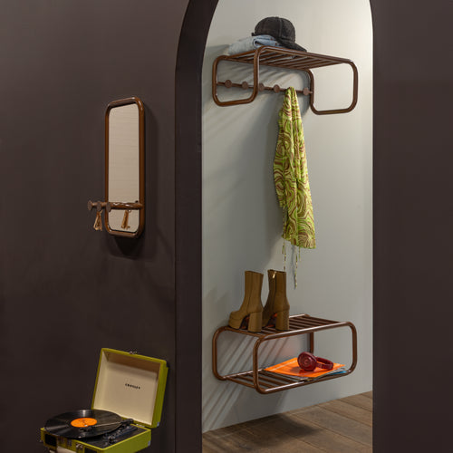 Spinder Design spiegel Retro Spiegel - Chocolate Brown - 3 haken