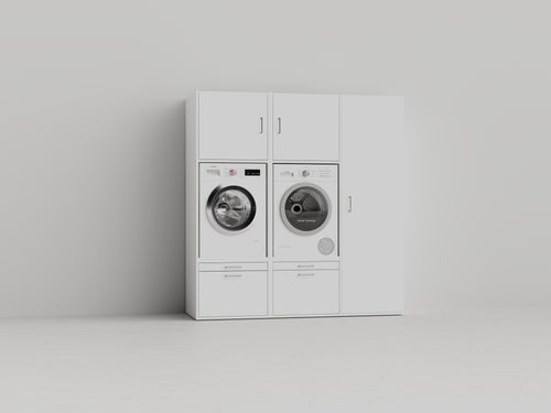 Wastoren® wasmachinekast - Kastenwand 1.1 - wit - 194 x 207 x 65 cm