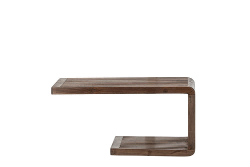 J-Line Wandrek met latten - gerecycled hout - donkerbruin - small
