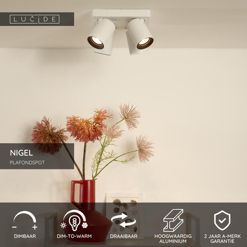 Lucide plafondspot NIGEL - 4xGU10 - Wit