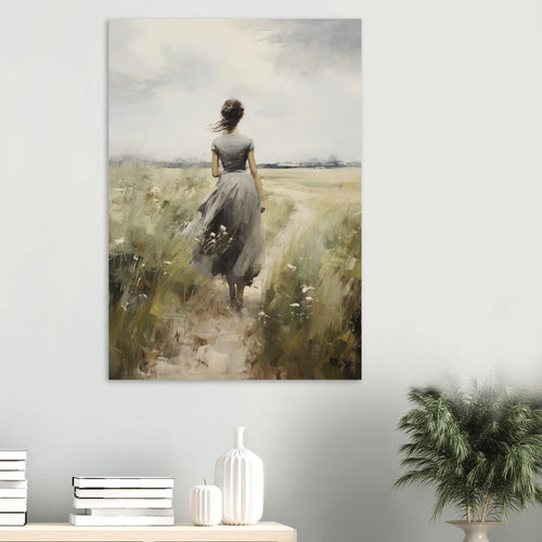 Artfulprints  Woman in flowerfield   poster A4 21x29.7 cm - vtwonen shop