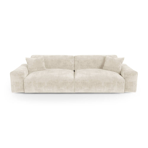Premium Interiors - Bank  CHEER - gewaafeld fluweel beige 240cm