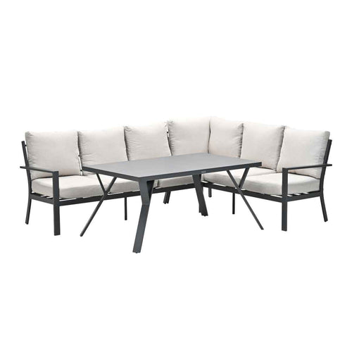Sergio lounge-diningset - 3-delig - rechts -carbon black-desert sand