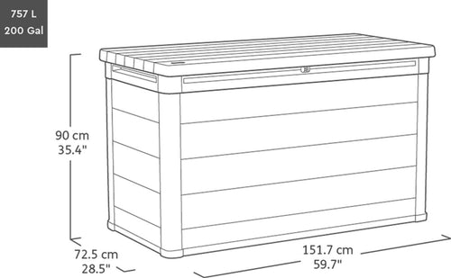Keter Signature Opbergbox 757L - 151.7x72.5x90cm - Storm Grey - vtwonen shop