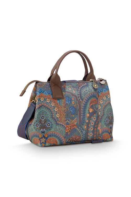 Pip Studio - Fia Handtas Dames - Jabali - Blauw - 26.5x14x22cm