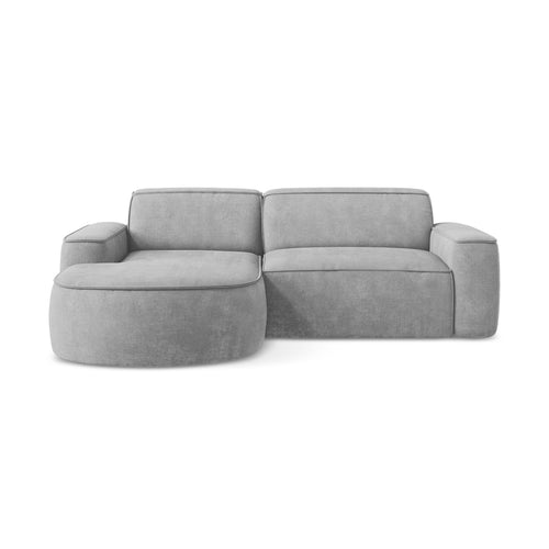 LaMiaSofa hoekbank links Melissa - chenille stof - lichtgrijs - 224x166x70