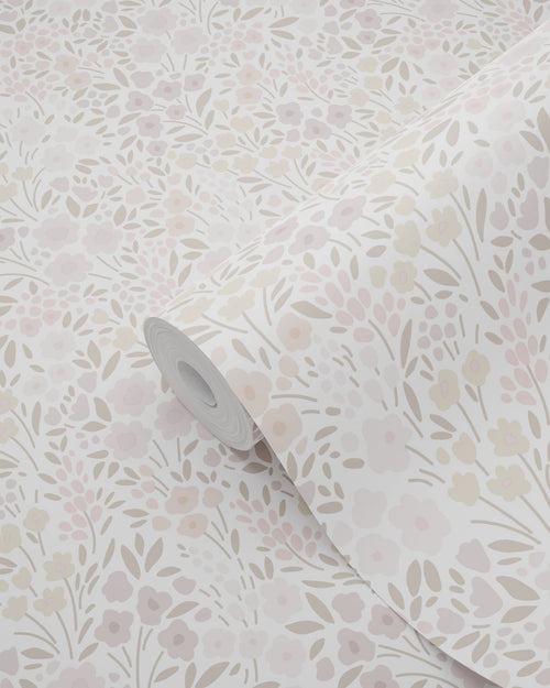 ESTAhome behang bloemetjes lila roze - 53 cm x 10.05 m - 139531