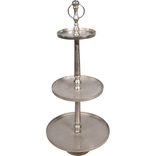 Lesli Living etagère Brush - zilver - Ø41x89cm