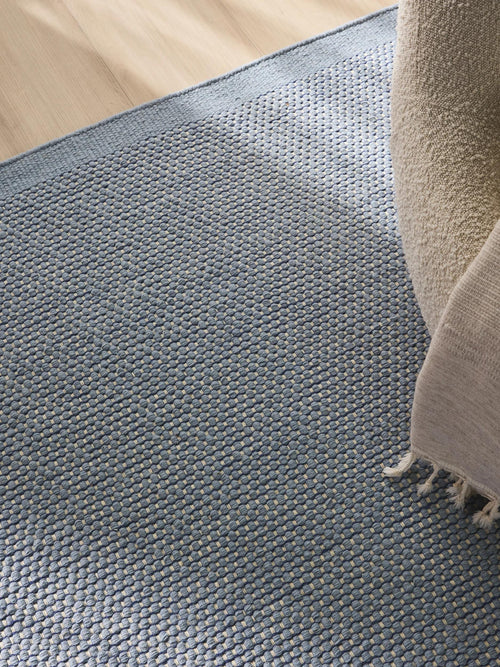 benuta wollen vloerkleed Rocco - blauw - 250x350 cm