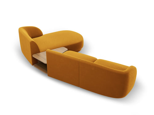 Micadoni - Rechte modulaire bank "Miley" 3 zitplaatsen, flueel, geel - 178x303x70cm