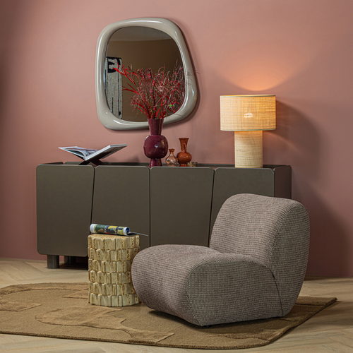 WOOOD decoratieve bijzettafel Ø 35 cm Axu - Keramiek - Zand - 45x35x35
