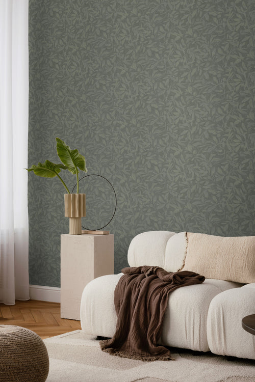 Borastapeter behang bladeren donkergroen - 53 cm x 10.05 m - 660033 - vtwonen shop