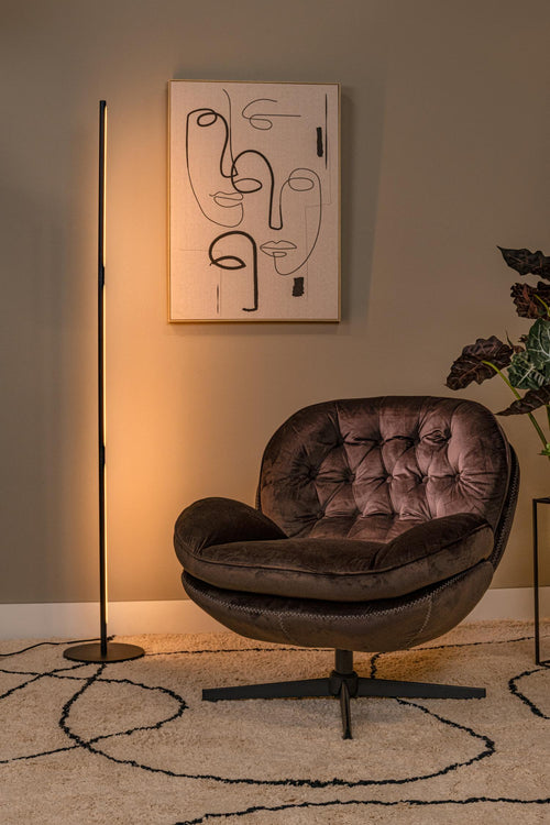 Lucide vloerlamp FINAN - Geïntegreerde LED - Zwart