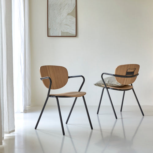 Tikamoon Stoel van essenhout en metaal - Naturel - vtwonen shop