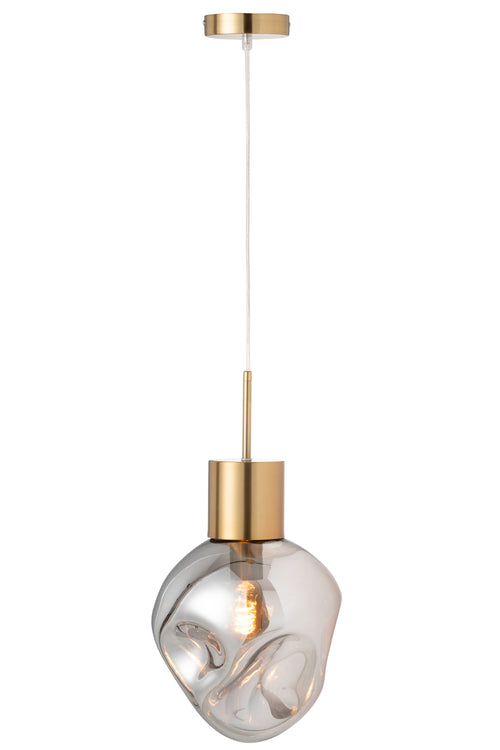 J-Line hanglamp - metaal/glas - goud/grijs