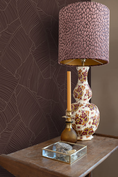 ESTAhome behang bladeren bordeaux rood - 50 x 900 cm - 131165 - vtwonen shop