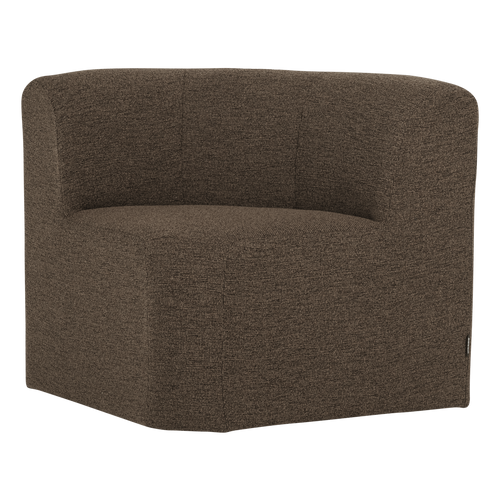 WOOOD eetbank hoek met rugleuning Mojo Base - Bouclé - Bruin - 83x80x80