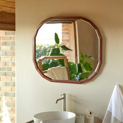 Tikamoon Spiegel in massief palissander 80x70 cm - Bruin - vtwonen shop