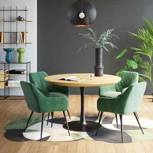 Kare Design Eettafel Invitation Ø120cm eik en zwart - vtwonen shop