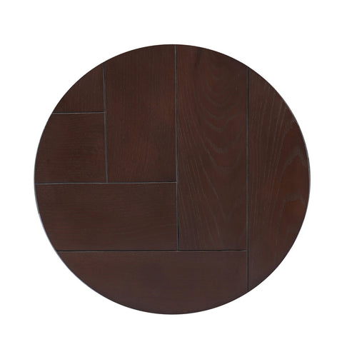 StarFurn Salontafel Otik - Rond Walnoot Hout - Set van 2 - 70x70x45cm