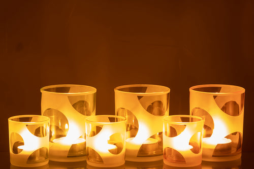 J-Line windlicht Ronden - glas - mix/pastel - medium - 3 stuks - vtwonen shop