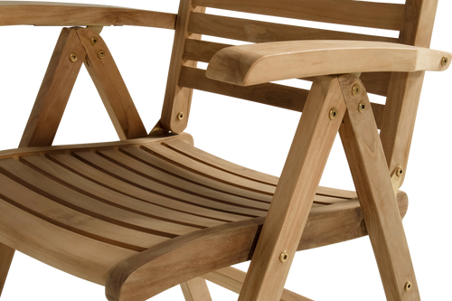 Hartman Tuinstoel Sunderland - Teak Naturel - Zithoogte 44cm - vtwonen shop