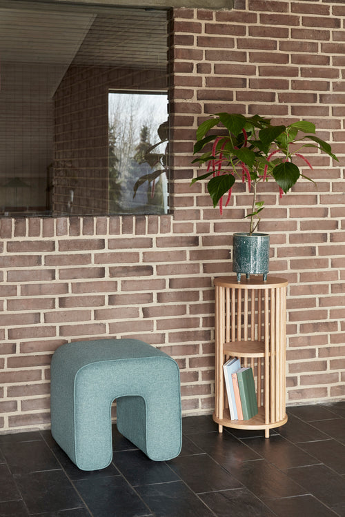 Hübsch bijzettafel Folk - mdf/okerschors/acaciahout - ø35xh70cm