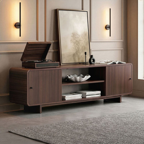 Calicosy - Tv-meubel CELENA - Donker hout 180x34x52 cm