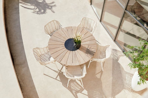 Hartman Tuinstoel Cecilia - Beige Wicker/Kunststof - Zithoogte 44cm - vtwonen shop