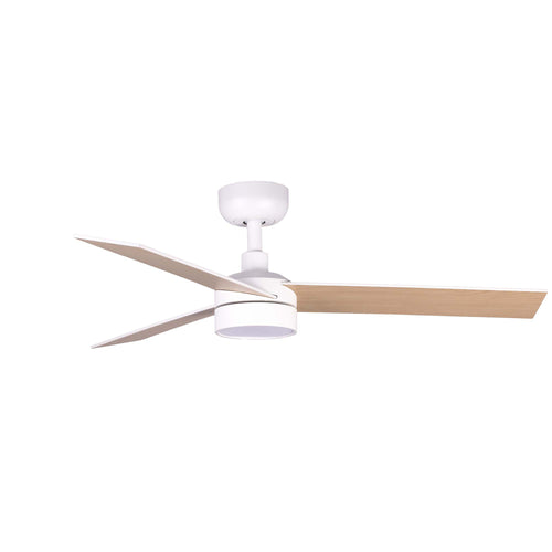 Faro Rudder Rudder inbouw plafondventilator 106 cm LED mat wit, essenhouten bladen CCT, 3 omkeerbare bladen