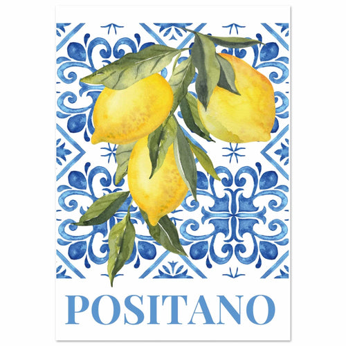 Artfulprints Poster met Lijst Fruits - Lemon tree in Positano   - 30x40 cm - Meerkleurig