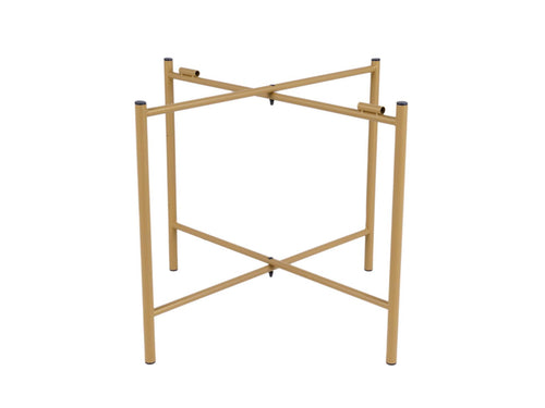 MaximaVida salontafel Lucca 49 cm kruisframe champagne goud - HPL terrazzo look - vtwonen shop