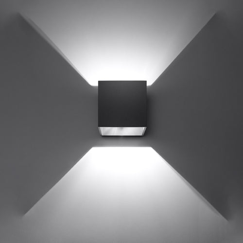 Sollux Lighting Wandlamp QUAD 1 zwart - 10x12x10cm
