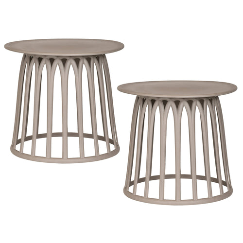WOOOD bijzettafels Boy - Kunststof - Taupe - Set van 2 - vtwonen shop