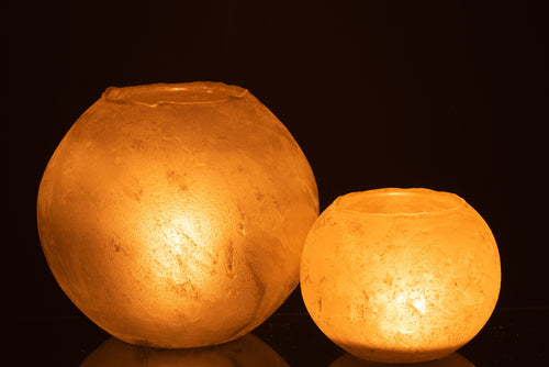 J-Line vaas Soda Rond - glas - goud - large -  Ø 25 cm - vtwonen shop