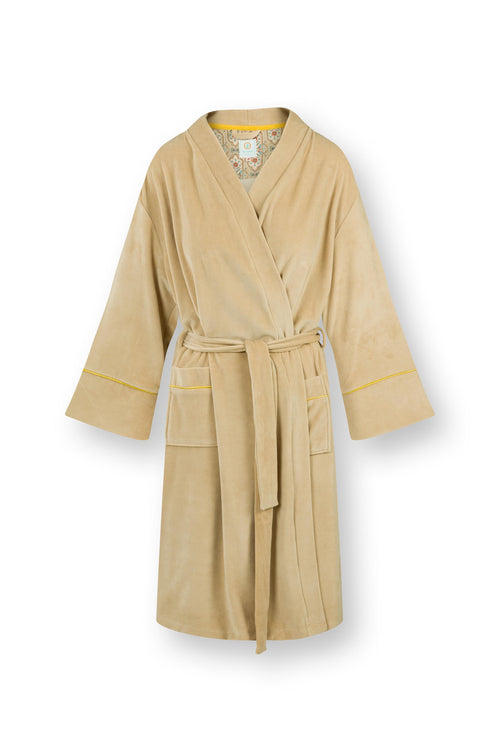 Pip Studio - Naomi Kimono Dames - Velvet - Zand - XL