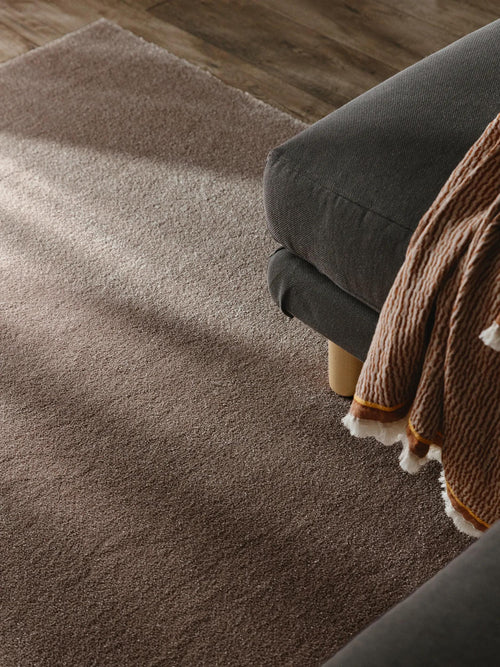 benuta wasbaar shaggy vloerkleed Melvin - taupe - 200x200 cm