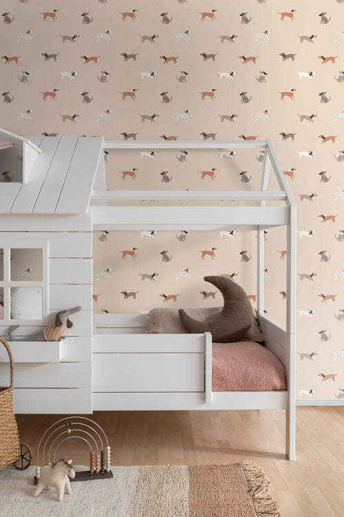 ESTAhome behang honden terracotta en bruin - 50 x 900 cm - 131379 - vtwonen shop