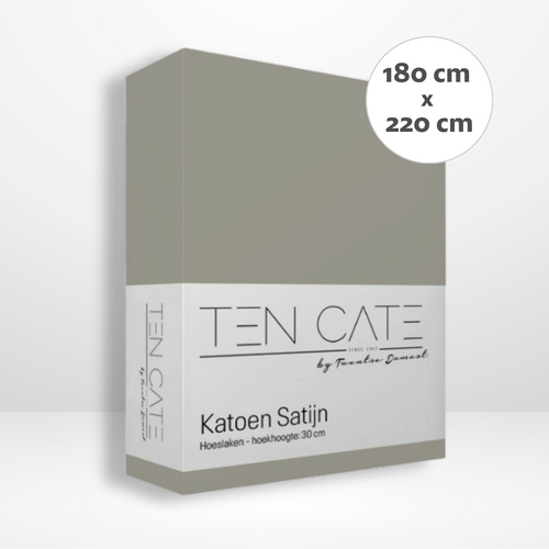 Ten Cate hoeslaken - 100% katoensatijn - 180x220 - grijs - vtwonen shop