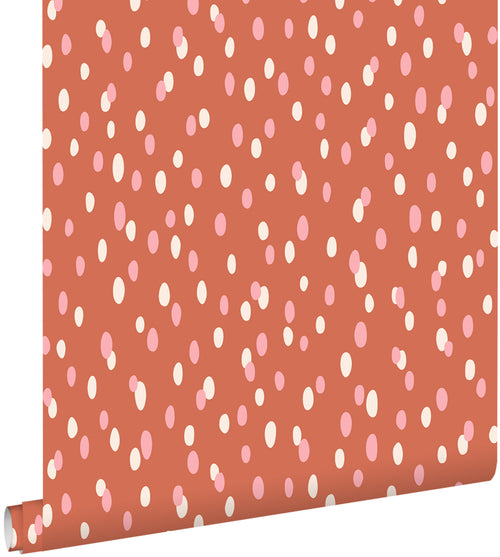ESTAhome behang stippen oranje - 50 x 900 cm - 131875