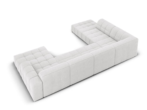 Cosmopolitan Design Panoramische hoekbank links Chicago 7-zits, flueel geld - 263x375x78cm