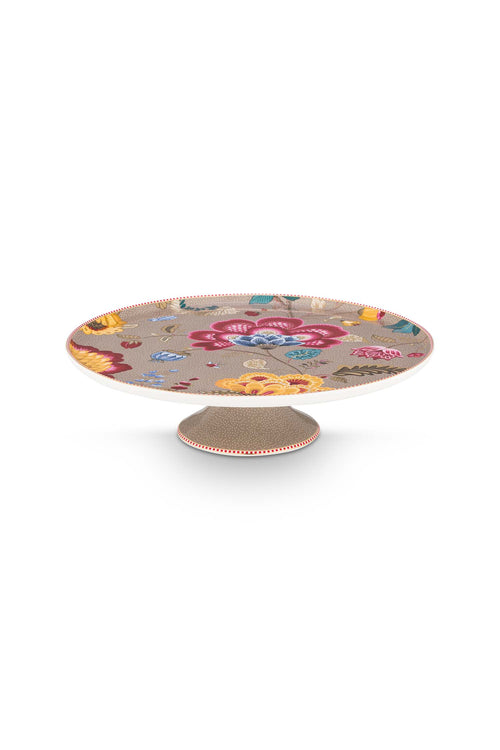 Pip Studio - Blooming Tales Fantasy Khaki - Taartplateau - Serveerschaal op Voet - 30,5cm
