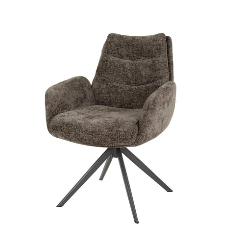 Giga Meubel Eetkamerstoel Lounge - Taupe - Draaibaar - Set van 2 - vtwonen shop