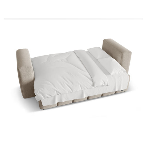 Cosmopolitan Design - Slaapbank met opbergdoos Verona 3-zits, structurele stof zand - 98x252x85cm