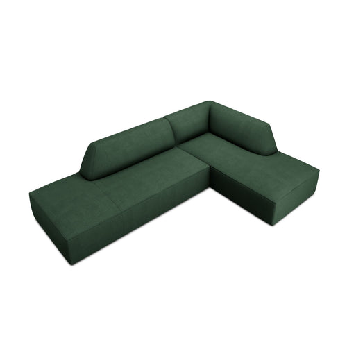 Cosmopolitan Design - Modulaire hoekbank rechts Siena 4-zits, structurele stof groente - 180x273x69cm