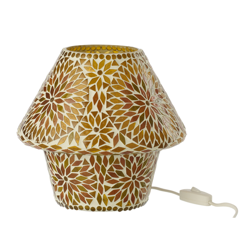 J-Line tafellamp Mozaïek - glas - bruin/donkeroranje - medium