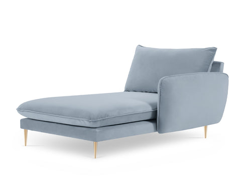 Cosmopolitan Design rechter chaise longue Vienna flueel, lichtblauw - 170x110x95cm