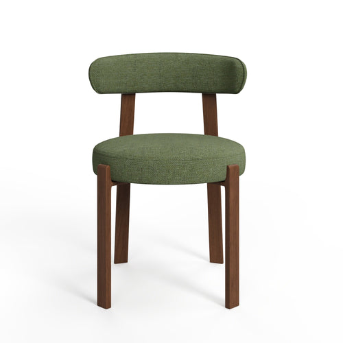 Sia Home - Set van 2 stoelen JUNA - chenillefluweel kaki-groen 51cm