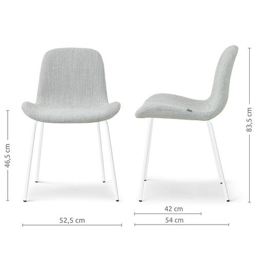 Nolon Nora-Fé eetkamerstoel grijs melange - wit onderstel - vtwonen shop